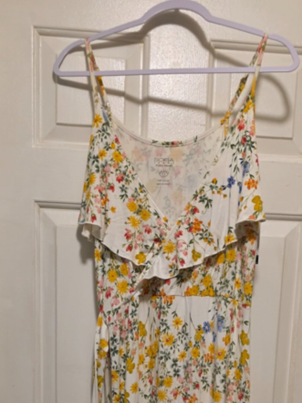 Floral Ruffle Maxi Dress – NEW Size Large (12–14)